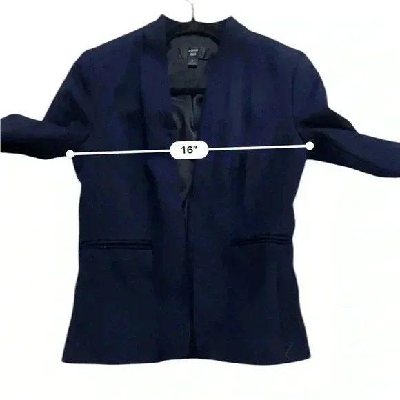 J Crew Going Out Blazer navy knit open front 2 - Picture 6 of 10